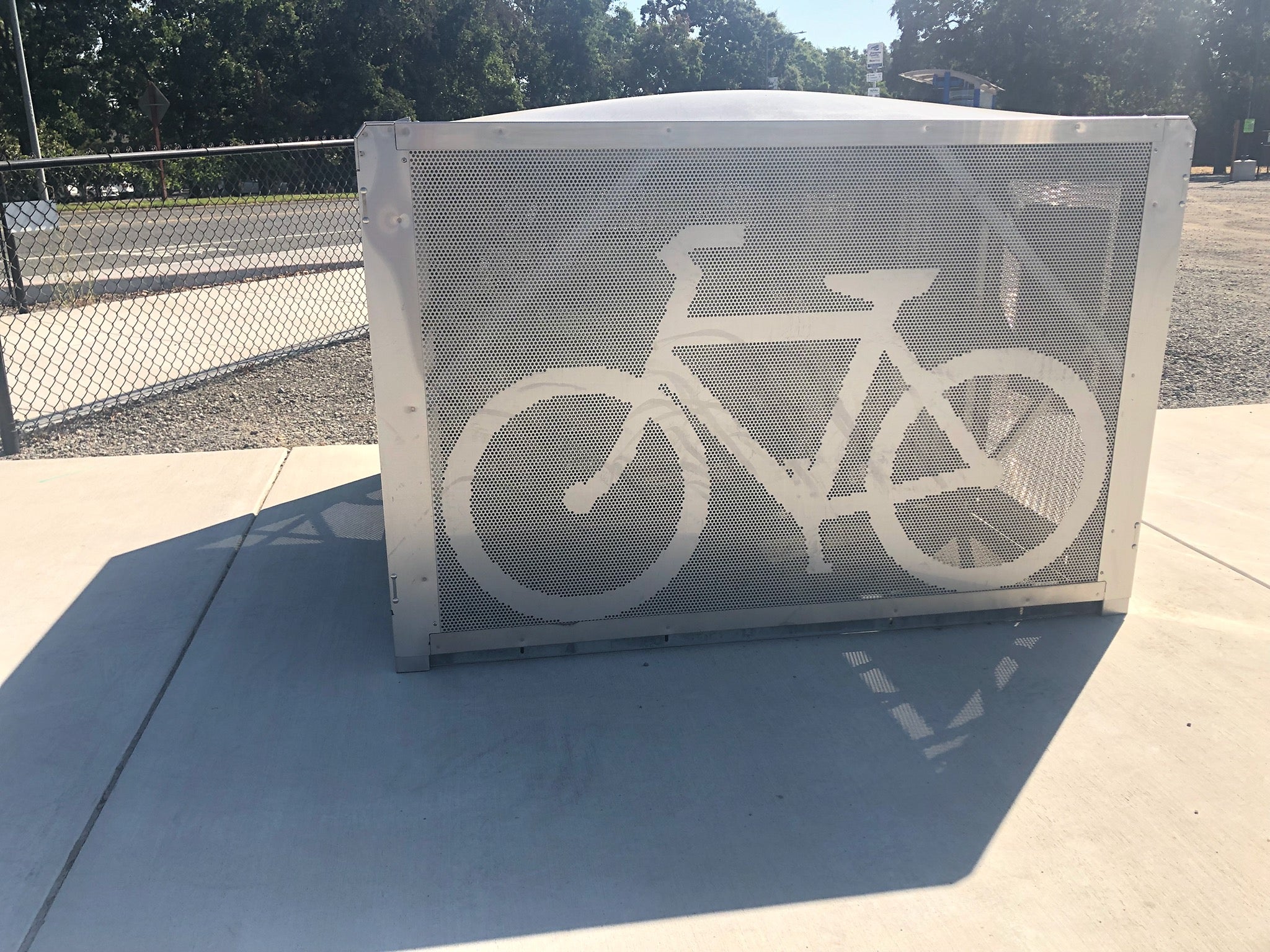 Storage bin for bikes Storage bin for bikes at the train station.