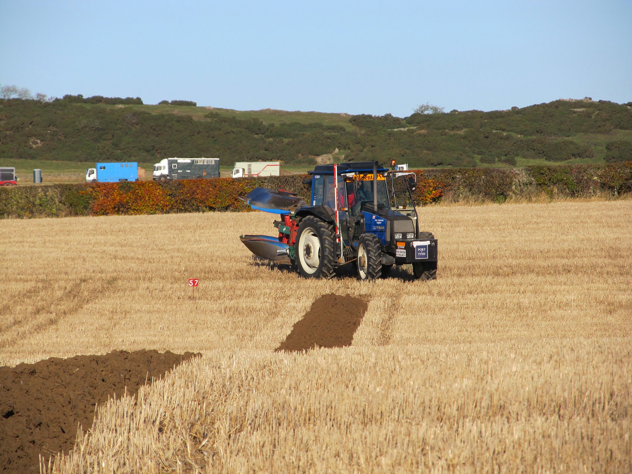 Tractor ride on the field