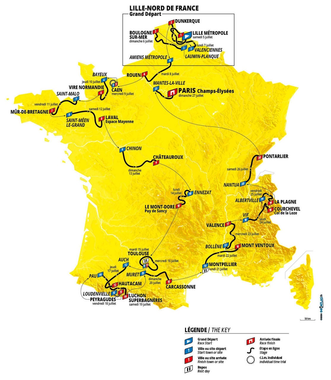Route Map TDF 2024