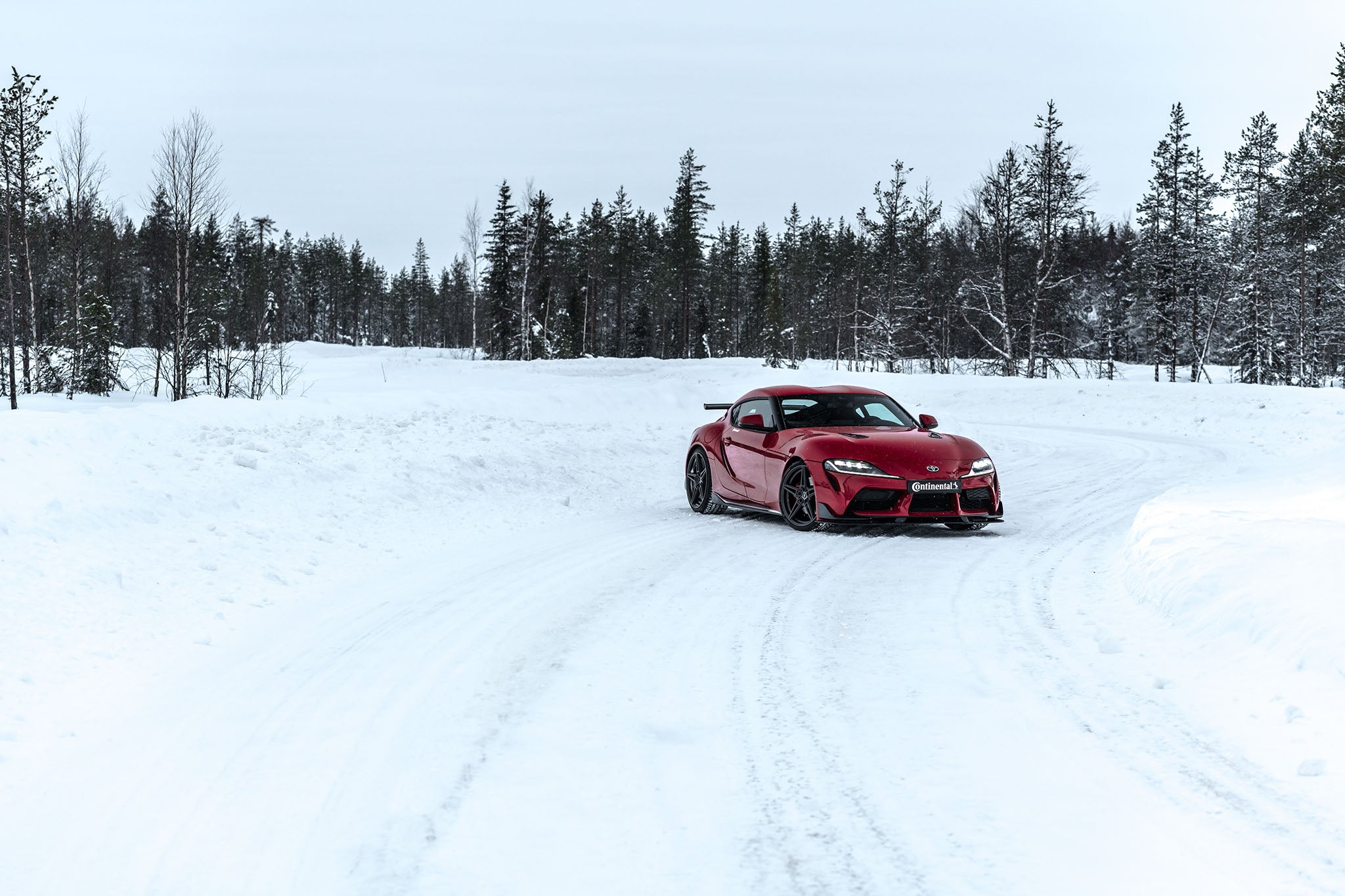 The Toyota Supra GR by AC Schnitzer on the track.