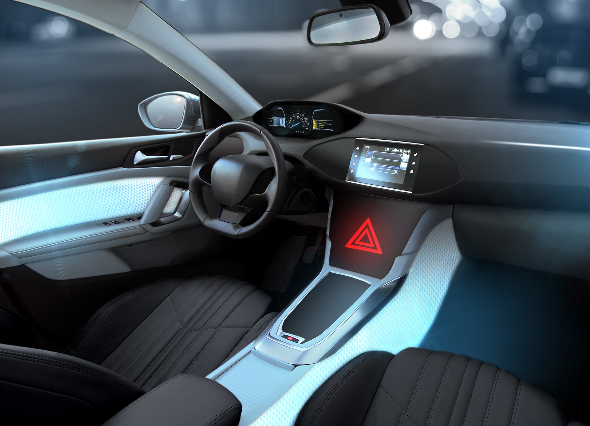 Sustainable materials studio shot passenger car interior