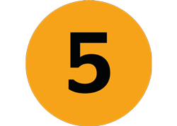 Number 5 An orange icon containing the number 5