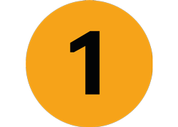 Number 1 An orange icon containing the number 1