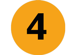 Number 4 An orange icon containing the number 4