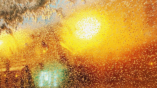 Guida sotto la pioggia in inverno