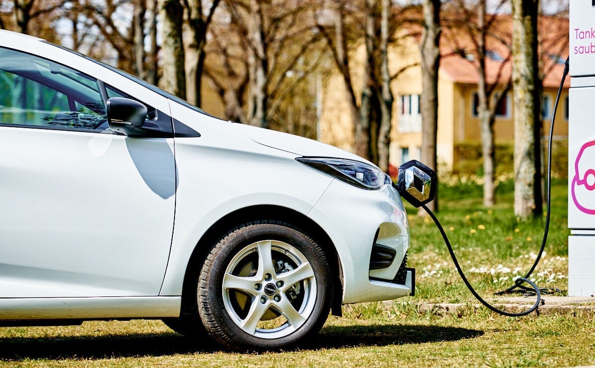 Buying guide AS Electric car being charged